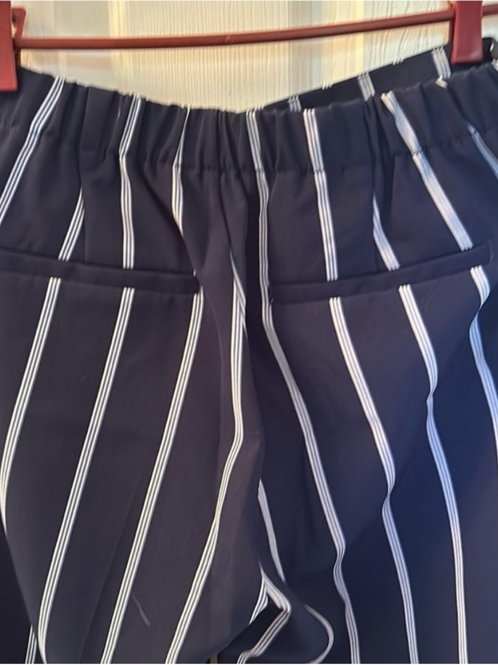 Old Navy Navy and White Striped Pull-On Pants